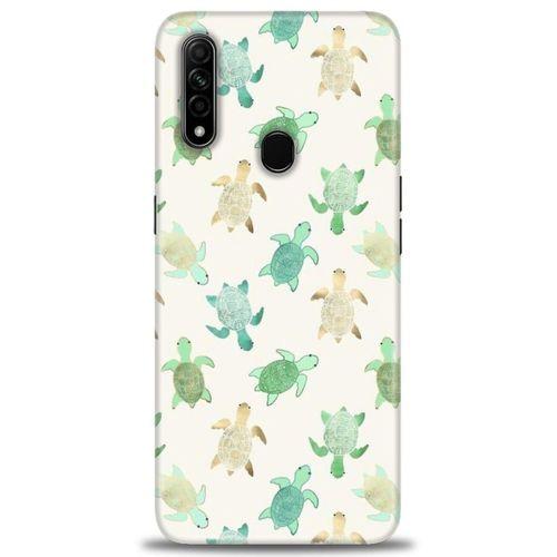 Oppo A31 Kılıf HD Baskılı Kılıf - Minik Kaplumbağalar + Tam Ekran Koruyucu