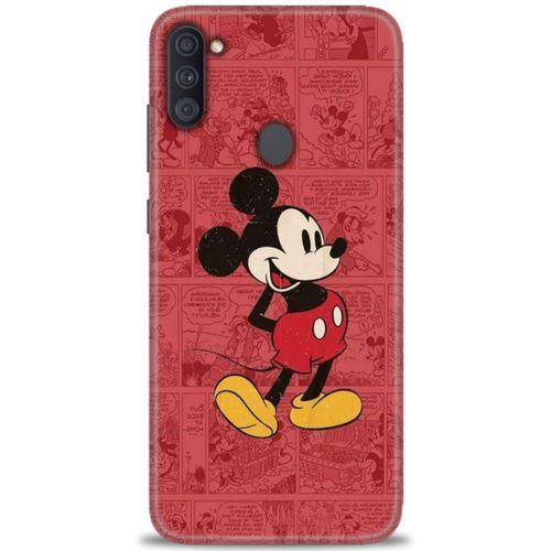 Samsung Galaxy M11 Kılıf HD Baskılı Kılıf - Kırmızı Mickey + Tam Ekran Koruyucu