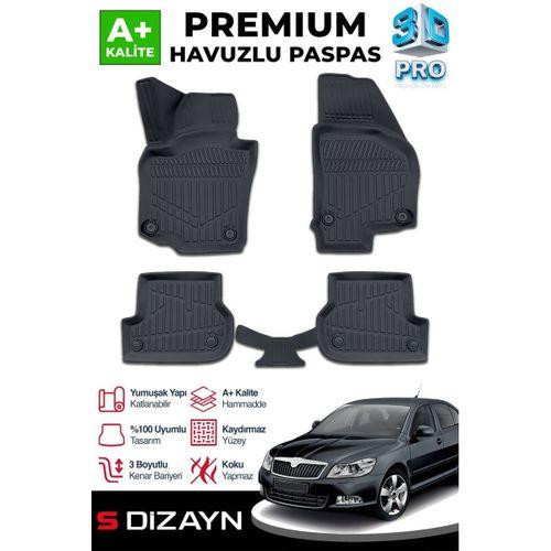 S-Dizayn Skoda Octavia 2 3D Pro Havuzlu Paspas 2004-2013 A+ Kalite
