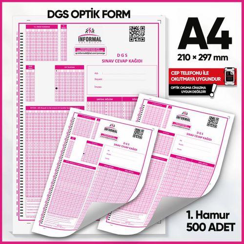 DGS Deneme Sınavları İçin 500 Adet (80 GR) Optik Form