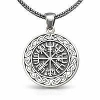 Gümüş Viking Pusula Erkek Kolye