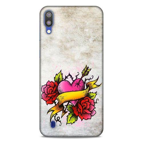 Lopard Samsung Galaxy M10 Uyumlu Kılıf Tattoo's (12) Koruyucu Silikon Gri Pembe