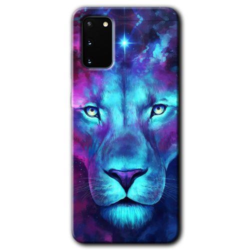 Galaxy S20 Kılıf HD Desen Baskılı Arka Kapak - Neon Lion