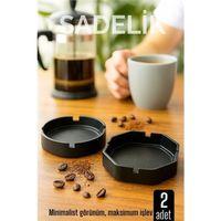 2 li Karbon Plastik Küllük Seti - Masaüstü Küllük Kaymaz, Hafif ve Şık Tasarım