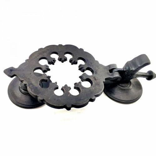 Antika Tarz Dekoratif Pirinç Osmanlı Kapı Tokmağı, Taktak - 265x75mm, Oksit