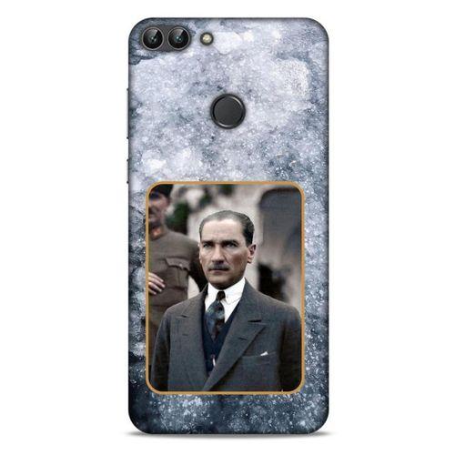Huawei Psmart Kılıf Atatürk (32) Soft Silikon Kılıf Gri Buzul
