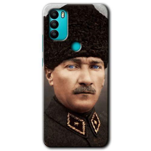 General Mobile GM 21 Plus Kılıf HD Desen Baskılı Arka Kapak + Temperli Cam - Başkomutan Atatürk