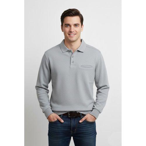Erkek Polo Yaka Cepli Selanik Sweatshirt Regular Kalıp BGL-ST04872