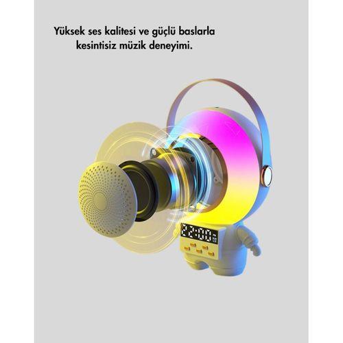 Kablosuz Mikrofonlu Astronot Tasarım Bluetooth Speaker Karaoke
