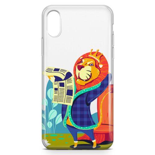 Apple iPhone XS Kılıf Aslan Kral Arka Kapak Koruma Desenli Full Koruyucu