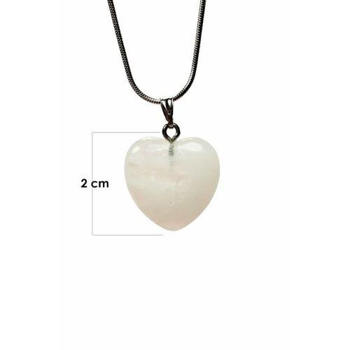 Pembe Kuvars Doğal Taşı Zincirli El Yapımı Kolye Uç: 2 cm Zincir: 20 cm Kutulu