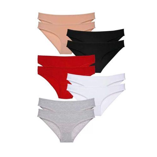 10 Adet Eko Set Likralı Kadın Slip Külot Çok Renkli