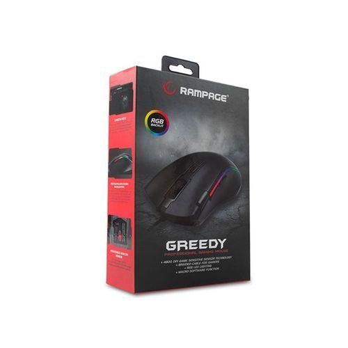 Rampage SMX-G72 GREEDY 8 Tuşlu Double Click Real RGB Ledli Makrolu 4800dpi Gaming Oyuncu Mouse