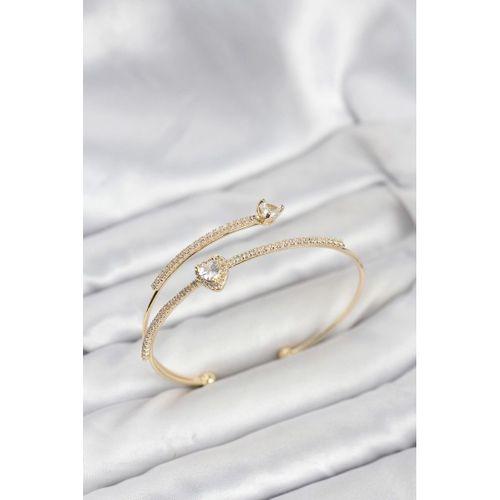 Kalp Model Pirinç Gold Renk Kadın Bileklik