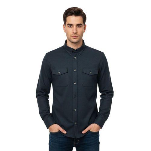 Erkek Kışlık Slim Fitt Uzun Kol Çift Cep Kapak Gömlek 2414 BGL-ST04797