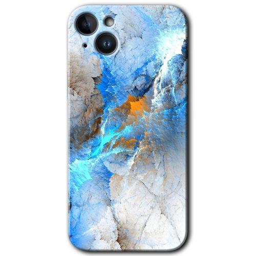 iPhone 14 Plus HD Baskılı Kılıf + 9D Tam Ekran Koruyucu - Mavi Buzul