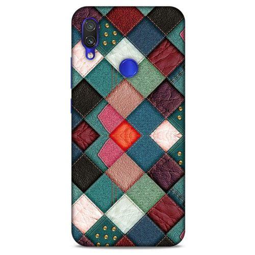 Xiaomi Redmi Note 7 Pro Kılıf Patchwork (18) Telefon Kılıfları Pembe Yeşil