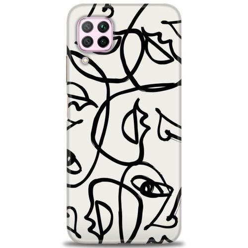 Huawei P40 Lite Kılıf HD Baskılı Kılıf - Suratlar + Tam Ekran Koruyucu