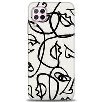 Huawei P40 Lite Kılıf HD Baskılı Kılıf - Suratlar + Tam Ekran Koruyucu