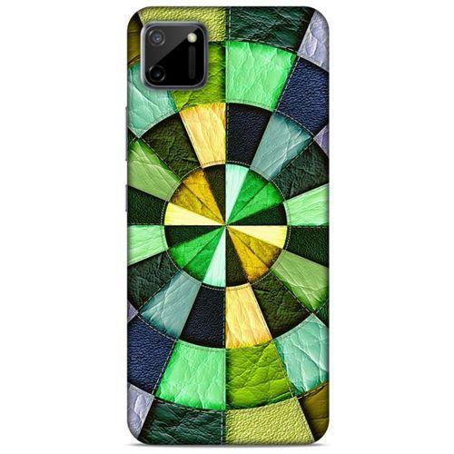 Oppo Realme C11 Kılıf Patchwork (36) Glitter Kılıf Yeşil Tonları