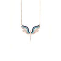 Mikail Meleği Firuze Taşlı Kadın Gümüş Kolye