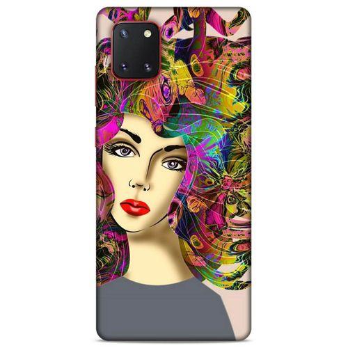 Lopard Samsung Galaxy Note 10 Lite Uyumlu Kılıf Sürreal Yüzler ♀ (40) Fit Silikon Kılıf Desenli