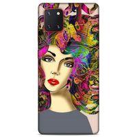 Lopard Samsung Galaxy Note 10 Lite Uyumlu Kılıf Sürreal Yüzler ♀ (40) Fit Silikon Kılıf Desenli