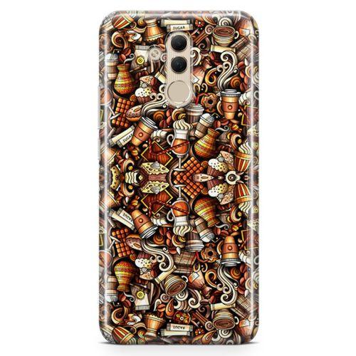 Huawei Mate 20 Lite Kılıf Karamel Doodle Arka Kapak Koruma Desenli Full Koruyucu