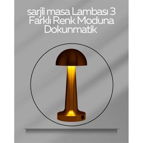 Usb Şarjlı Dokunmatik Led Masa Lambası – 3 Renk Modu & Dimmer