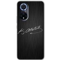 Huawei Nova 9 Kılıf HD Desen Baskılı Arka Kapak+Temperli Cam - İmza Atatürk