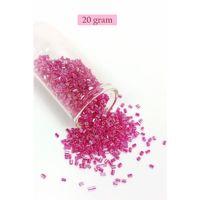 Kesme Cam Boncuk 2mm - 20 Gram - Şeffaf Pembe -BNC334