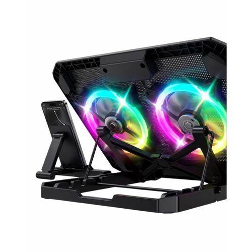 Çift Fanlı Laptop Soğutucu Rgb Işıklı Sessiz Notebook Standı