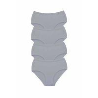 4 Adet Tutku Kadın Yüksek Bel Bato Kalın Lastik Külot Gri