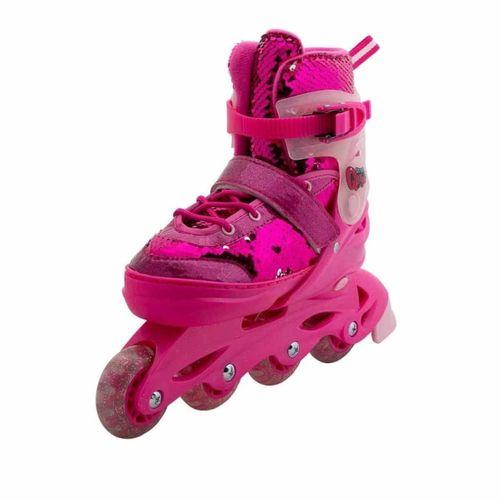 Eğitici Çocuk  Rising Sports Inline 4 Teker Paten Pembe Payetli