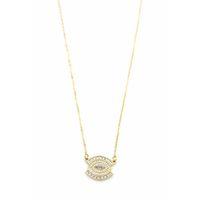 Taşlı Göz Kolye - Altın