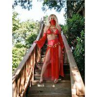 Kırmızı Peçeli Dansöz Kıyefeti