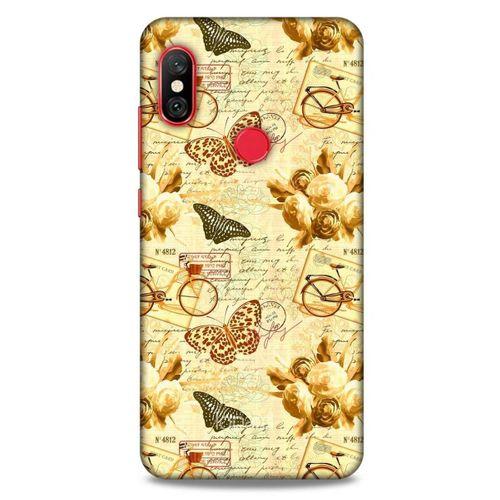 Xiaomi Mi A2 Lite Kılıf Kelebek Etkisi (33) Hybrid Kılıf Kahverengi Turuncu