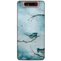 Y.Liva-2020 (Mavi Kuş) Samsung Galaxy A80 Kılıf Silikon Kapak Desenli