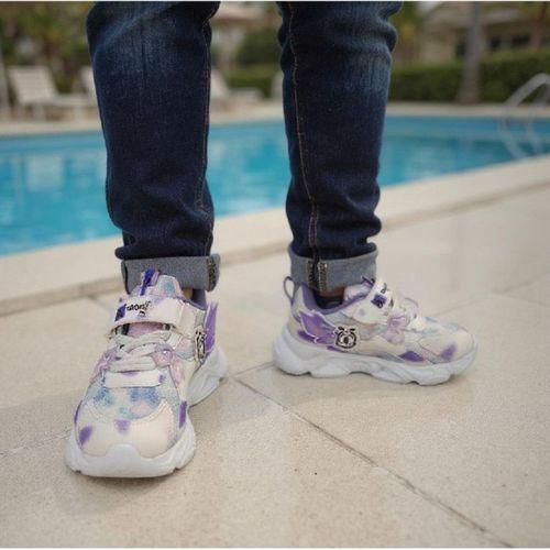 Alessio 034 Beyaz - Lila Işıklı Bebe Kız Çocuk Spor Ayakkabı