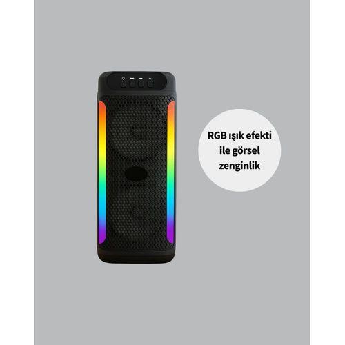 Çift 4 İnç Hoparlörlü Rgb Işıklı Bluetooth Ses Sistemi