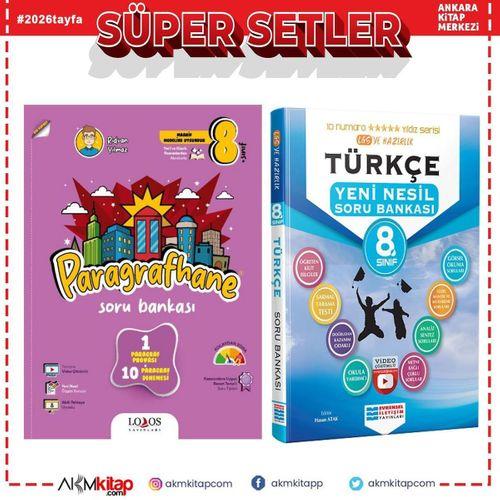 Lodos Yayınları 8. Sınıf Paragrafhane ve Evrensel İletişim Türkçe Soru Bankası Seti 2 Kitap