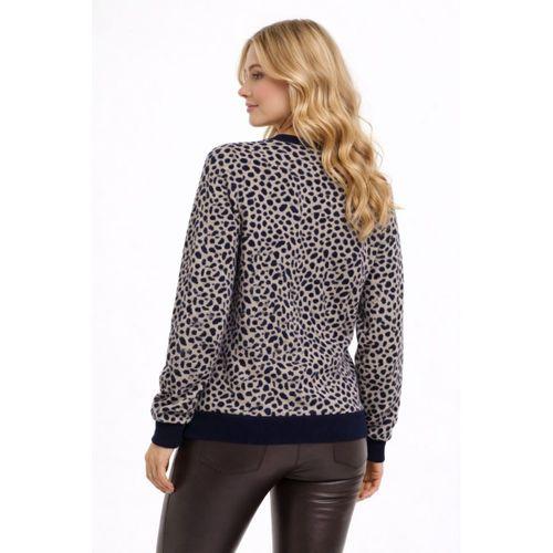 Kadın Leopar Desen Triko Kazak BGL-ST05285