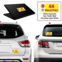 44 Malatya - Memleket Sticker - Şehir - Arma, Cam, Laptop Etiket Araç Aksesuar -oto Sticker 19x9cm