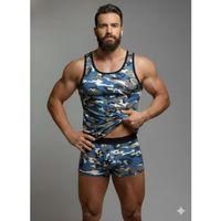 Erkek Kamuflaj Tank Top Boxer İç Çamaşır Takımı