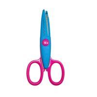 LINEA ŞEKİLLİ KESEN ÇİFT RENKLİ OKUL MAKASI ( Pembe-Mavi )