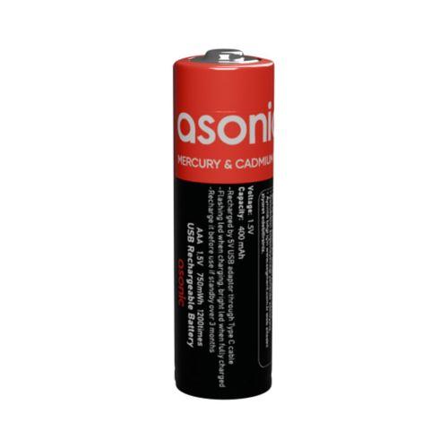 ASONIC PL400, AAA, Şarjlı Pil, 1.5Volt, 400mAh/750mwh, Type-C ile Kolay Şarj,  2 li Paket (USB To Type-C Kablo Hediye)