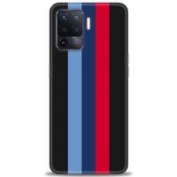 Oppo Reno 5 Lite Kılıf HD Baskılı Kılıf - Bordo Çubuk + Tam Ekran Koruyucu