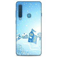 Samsung Galaxy A9 2018 Kılıf Snowix (24) Darbe Emici Kılıf Beyaz Mavi