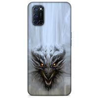 Oppo A92 Kılıf Dragons (11) Tam Koruma Beyaz Ejderha