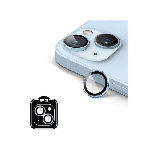 iPhone 15 / 15 Plus için IPG ProLENS Kamera Lens Koruyucu Alüminyum CD Çerçeveli, Kırılmaz Cam
